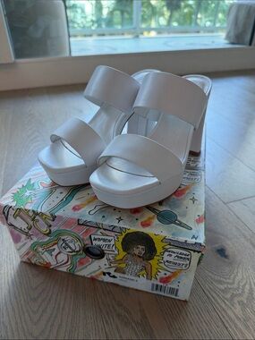 Jeffrey Campbell White Adriana Platform Mules